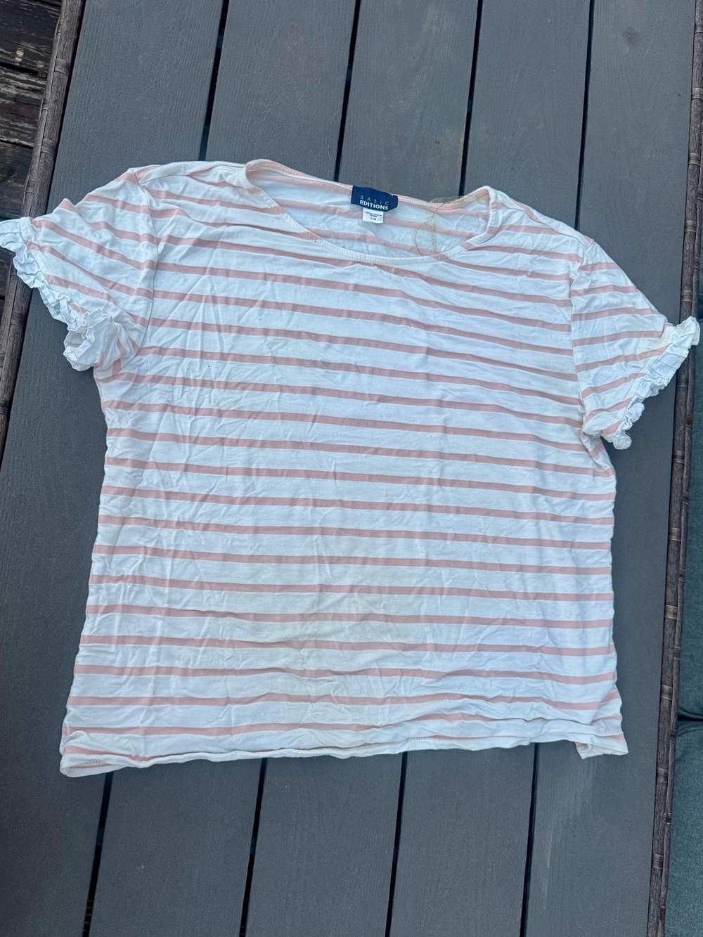 StPink & White Stripe Short Sleeve Tee